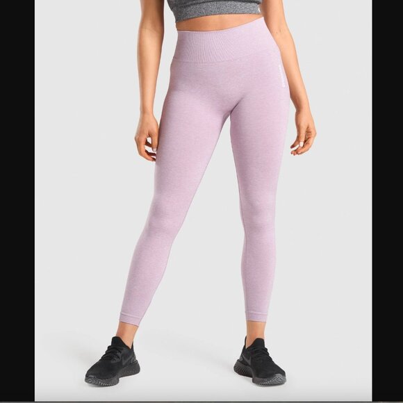 Gymshark Adapt Marl Seamless Leggings - Light Purple - Size S - Picture 1 of 13